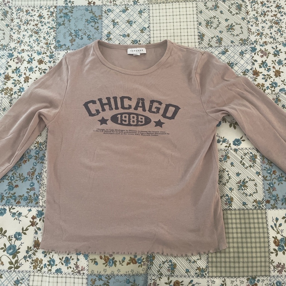 topshop blush long sleeve tee